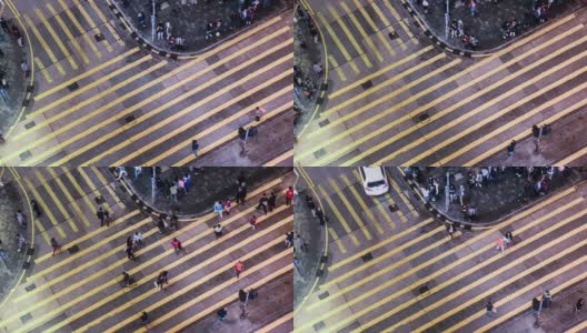中国香港，2014年11月14日:鸟瞰中国香港市中心的交通和行人高清在线视频素材下载