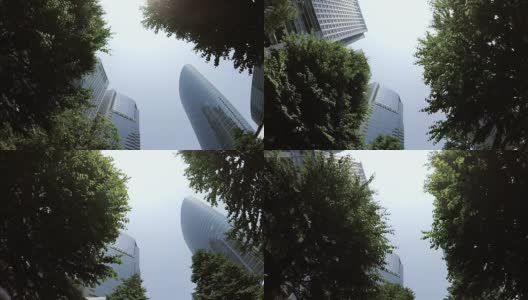 绿色建筑——仰望天空高清在线视频素材下载