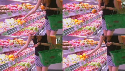 女人在超市购物高清在线视频素材下载