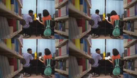 学生在图书馆使用电脑高清在线视频素材下载