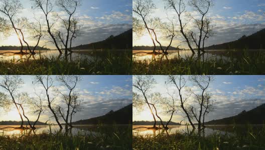 摄影:日出时分的湖景高清在线视频素材下载