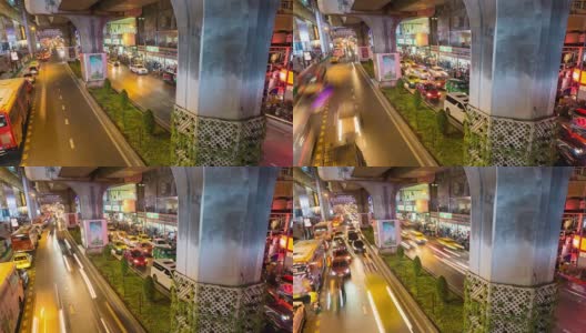 4K延时平移:曼谷繁忙的交通高清在线视频素材下载