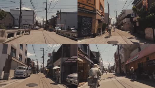 日本京都街头一辆自行车的视频高清在线视频素材下载