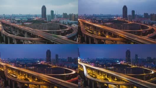 时光流逝——杨浦大桥从早到晚(摇摄)高清在线视频素材下载