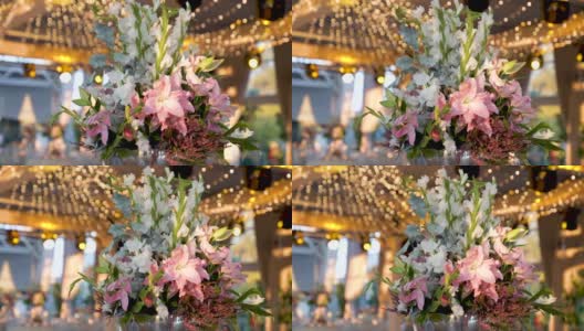 花束桌装饰，特殊场合婚礼装饰高清在线视频素材下载