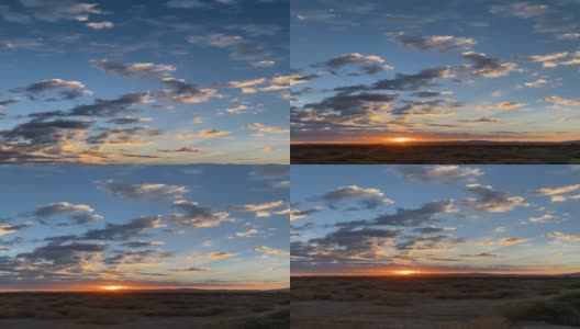 清晨日出的垂直视频向沙漠地面平移高清在线视频素材下载