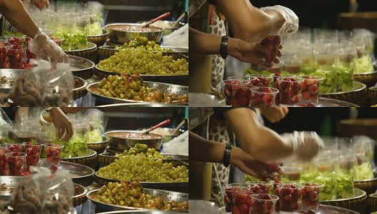 在市场上腌制泰国水果高清在线视频素材下载