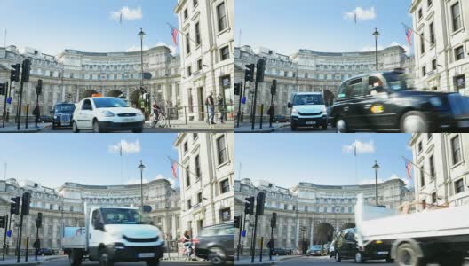 伦敦商业街上的金钟拱门(UHD)高清在线视频素材下载