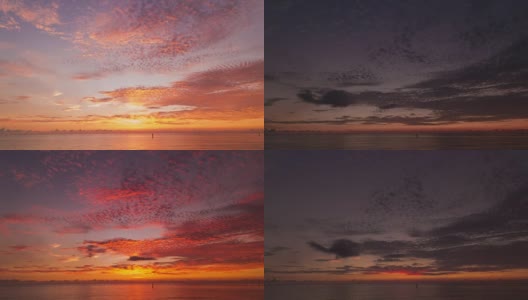 日落时的Cloudscape照片。日本,高清在线视频素材下载