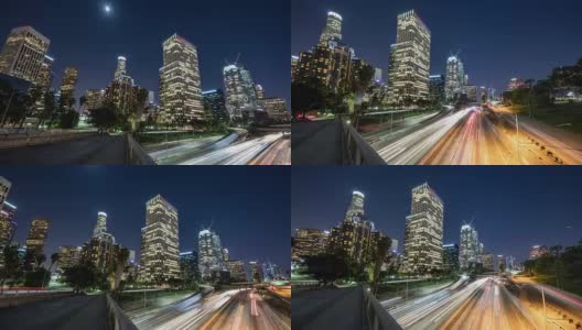 洛杉矶夜间的T/L 8K交通高清在线视频素材下载