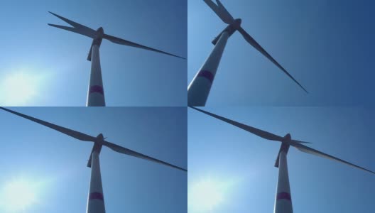 带背光的风力涡轮机高清在线视频素材下载