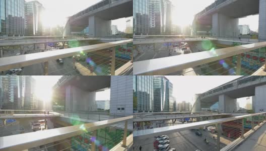 北京城市街道上的交通和现代建筑都是4k高清在线视频素材下载