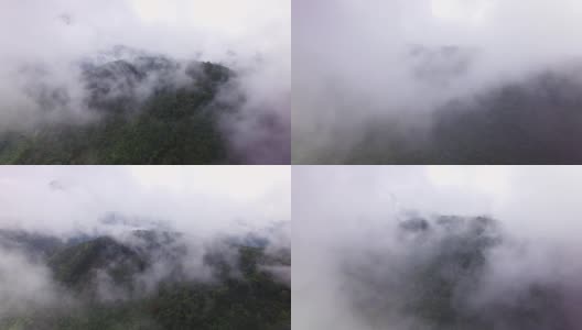 空中拍摄的山脉和云在墨西哥高清在线视频素材下载