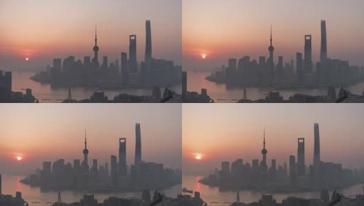 T/L WS HA PAN Shanghai Sunrise /中国上海高清在线视频素材下载