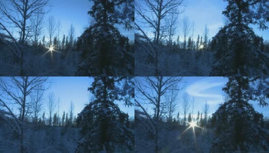 太阳时间流逝在冬季山高清高清在线视频素材下载
