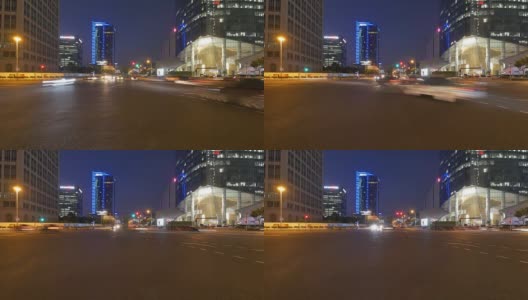 上海路夜景，时间间隔4k高清在线视频素材下载