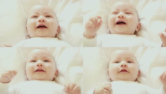 Baby Boy Laughing on White(高清)高清在线视频素材下载