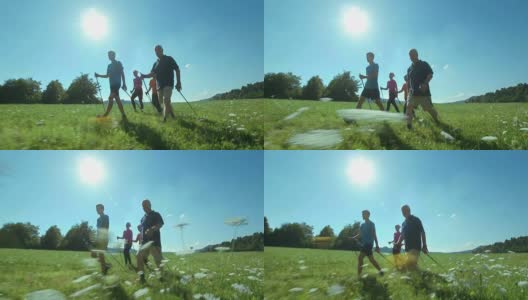HD:北欧人在草地上行走高清在线视频素材下载