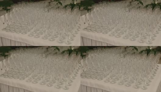 婚礼上的香槟酒杯高清在线视频素材下载