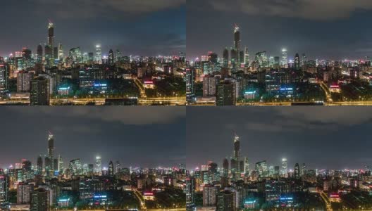 T/L WS HA TU高角度观看北京市中心，夜晚/北京，中国高清在线视频素材下载