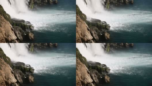 安塔利亚的德登瀑布高清在线视频素材下载