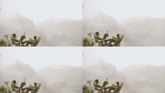 云雾缭绕的云山交通沥青道路鸟瞰图高清在线视频素材下载