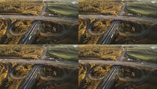 天线:高速公路立交-德国高速公路高清在线视频素材下载