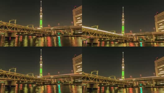 4K时间推移:黄昏的东京天空树高清在线视频素材下载