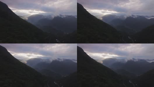 空中拍摄的山脉和云在墨西哥14高清在线视频素材下载