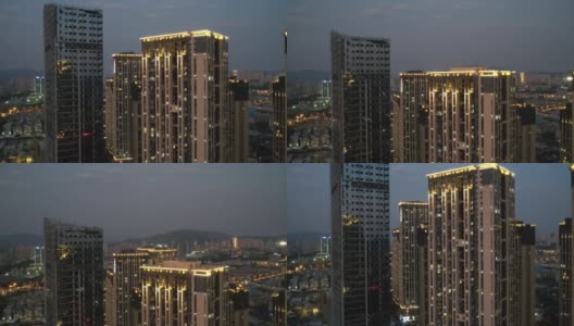 高楼大厦、高速公路、繁华城市的夜景高清在线视频素材下载