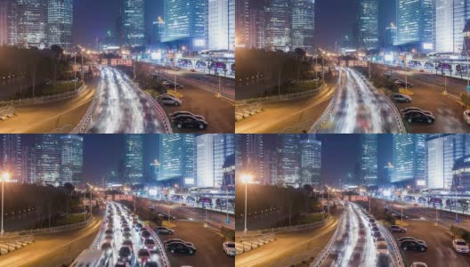 时光流逝-夜晚的城市交通(缩小)高清在线视频素材下载