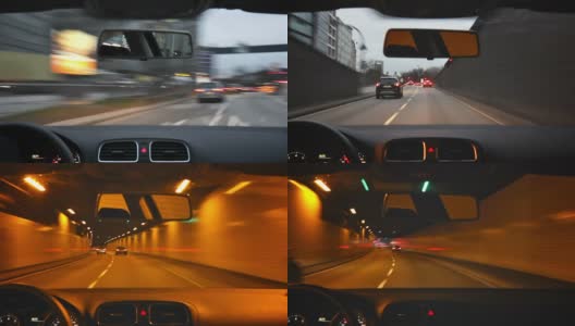 公路隧道穿越- Wallringtunnel / Hamburg高清在线视频素材下载