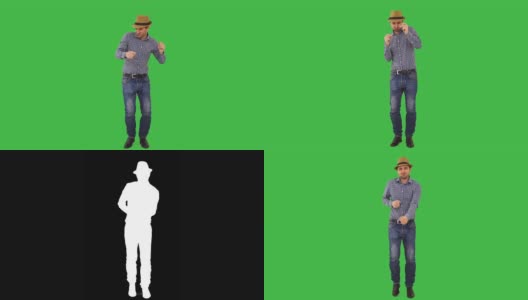 戴草帽的男人在跳舞高清在线视频素材下载