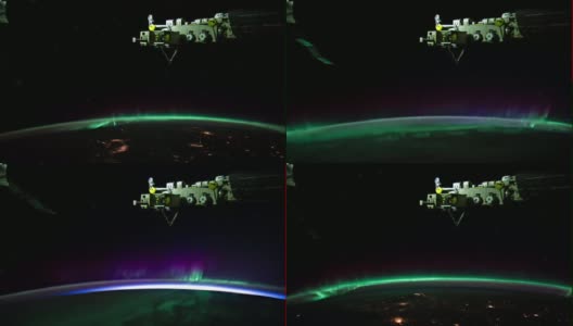从国际空间站上看到地球上空的极光高清在线视频素材下载
