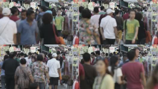 新加坡华埠购物中心人山人海高清在线视频素材下载