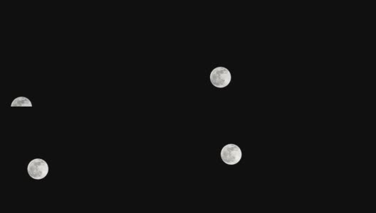 月亮时间推移，库存时间推移:满月上升在黑暗的自然天空，夜晚的时间。满月盘的时间随着月亮照亮了夜晚漆黑的天空。高质量的免费视频素材或时间间隔高清在线视频素材下载