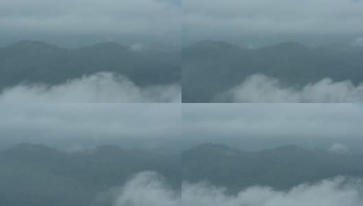 晨雾在山上飘过。高清在线视频素材下载