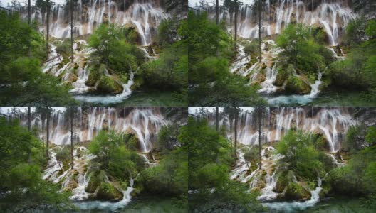 中国四川九寨沟的瀑布高清在线视频素材下载