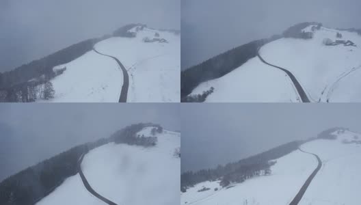 春天的雪在日内瓦附近的山上，沙勒维，法国高清在线视频素材下载