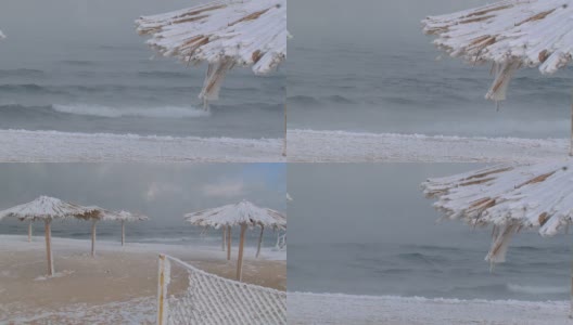 冬天的海滩高清在线视频素材下载