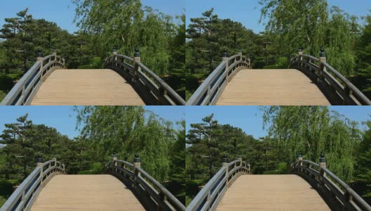 公园里的空人行桥，高清1080p高清在线视频素材下载
