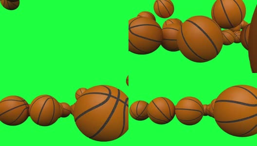 高清:篮球动画与绿色屏幕。高清在线视频素材下载
