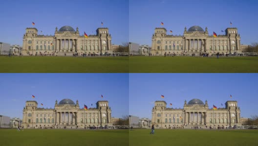 德国柏林国会大厦(德国政府)和施普雷河的4K延时高清在线视频素材下载