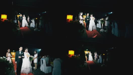 在婚礼上相爱的新婚夫妇高清在线视频素材下载