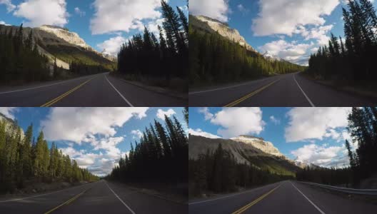 POV车辆在风景优美的道路上行驶高清在线视频素材下载
