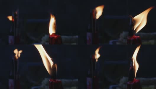 HD时间流逝:燃烧的蜡烛棒高清在线视频素材下载