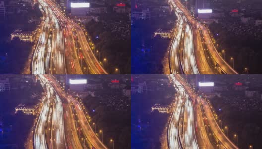 时光流逝——上海公路夜景(放大)高清在线视频素材下载