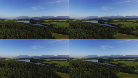 航拍:夏季的巴伐利亚Abtsee湖高清在线视频素材下载