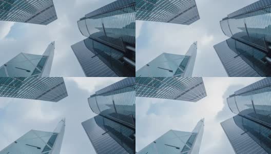 蓝天下的现代商业大厦，拍摄于亚洲香港高清在线视频素材下载