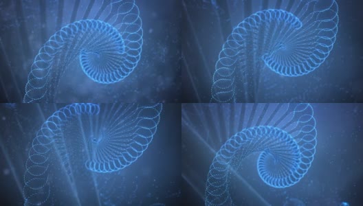 蓝色背景的DNA串高清在线视频素材下载